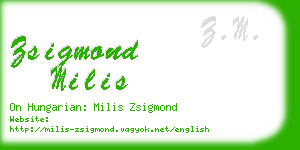 zsigmond milis business card